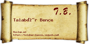 Talabér Bence névjegykártya